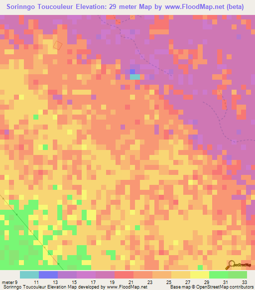 Sorinngo Toucouleur,Senegal Elevation Map