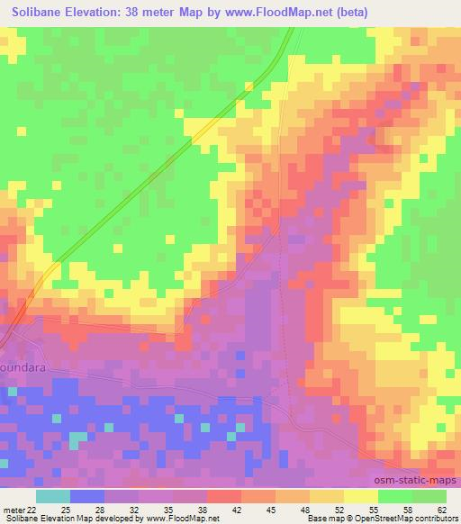 Solibane,Senegal Elevation Map