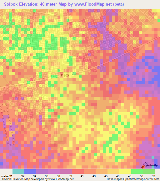 Solbok,Senegal Elevation Map