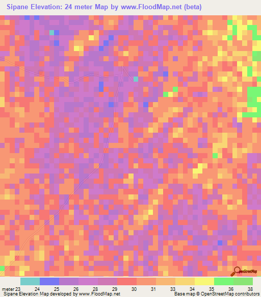 Sipane,Senegal Elevation Map