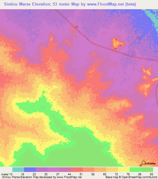 Sintiou Marse,Senegal Elevation Map