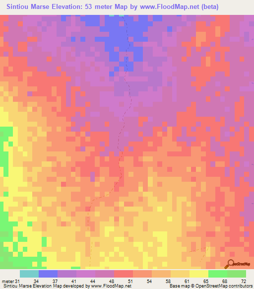 Sintiou Marse,Senegal Elevation Map