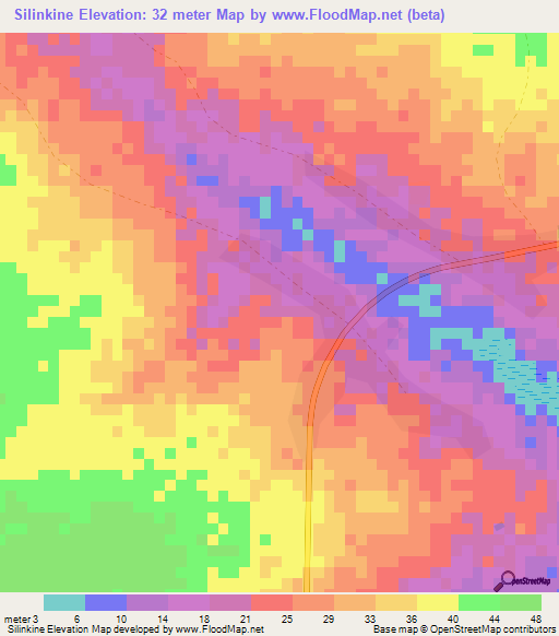 Silinkine,Senegal Elevation Map