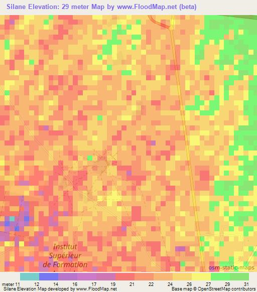 Silane,Senegal Elevation Map