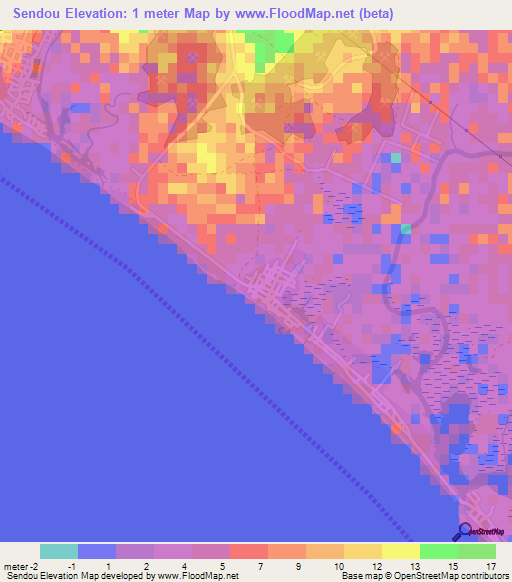 Sendou,Senegal Elevation Map
