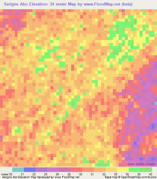 Serigne Abo,Senegal Elevation Map