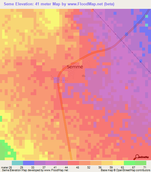 Seme,Senegal Elevation Map