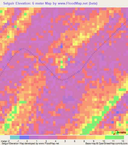 Selguir,Senegal Elevation Map