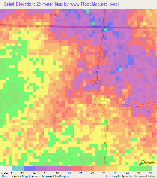 Seleti,Senegal Elevation Map