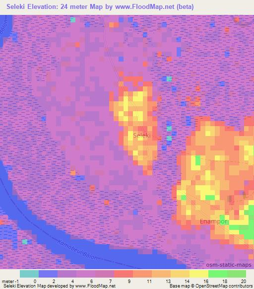 Seleki,Senegal Elevation Map