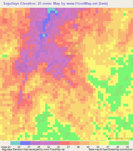 Seguilaye,Senegal Elevation Map
