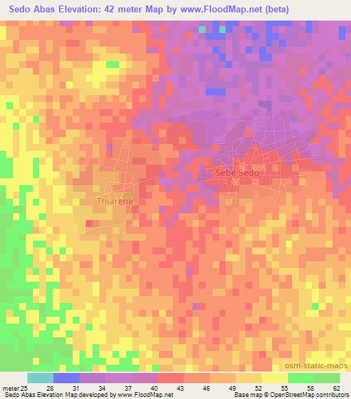 Sedo Abas,Senegal Elevation Map