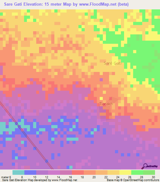 Sare Gati,Senegal Elevation Map