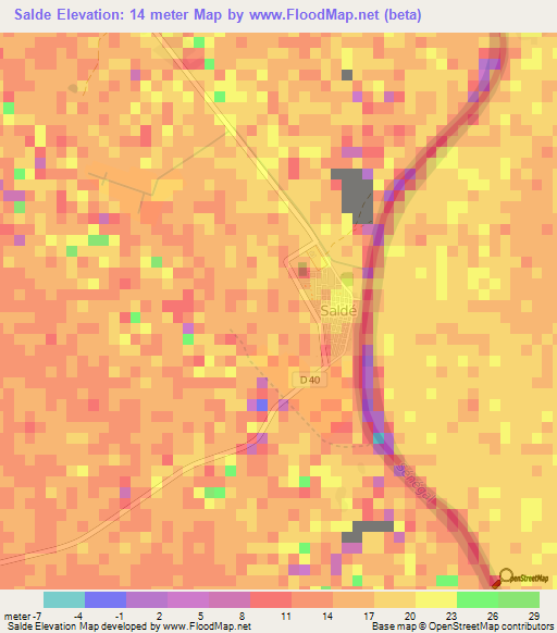Salde,Senegal Elevation Map