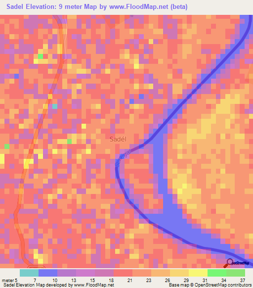 Sadel,Senegal Elevation Map