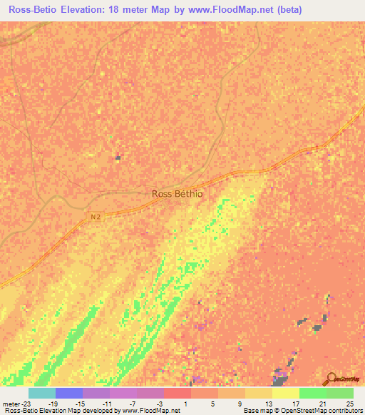 Ross-Betio,Senegal Elevation Map