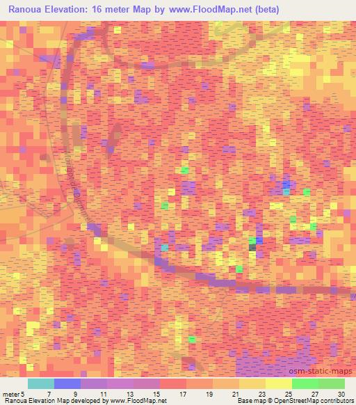 Ranoua,Senegal Elevation Map