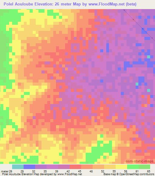 Polel Aouloube,Senegal Elevation Map