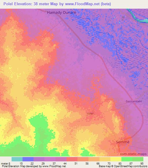 Polel,Senegal Elevation Map