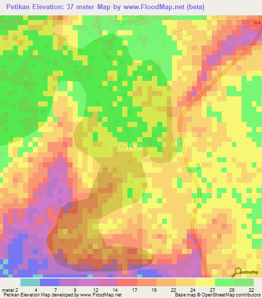 Petikan,Senegal Elevation Map