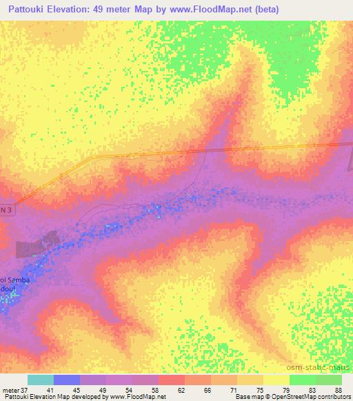 Pattouki,Senegal Elevation Map