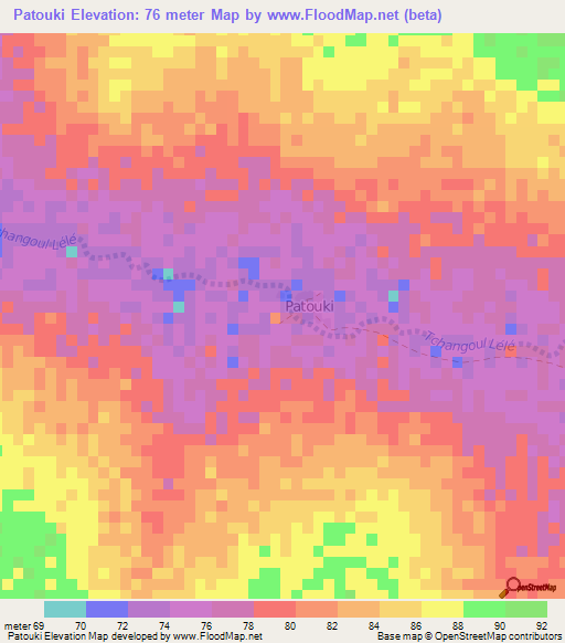 Patouki,Senegal Elevation Map