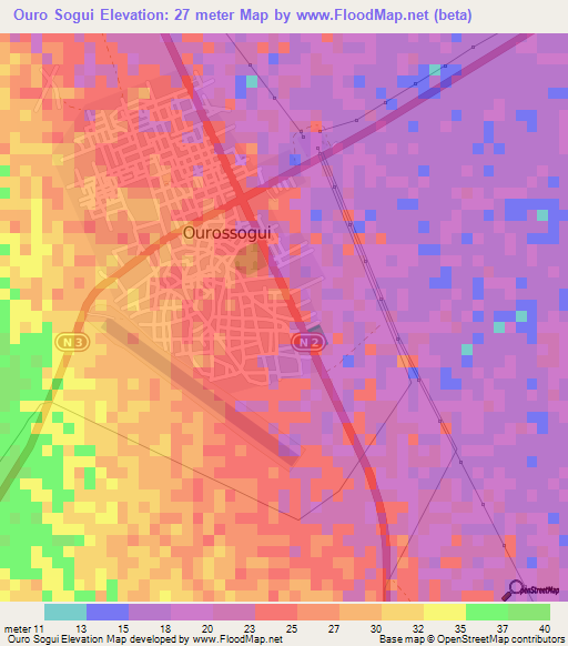 Ouro Sogui,Senegal Elevation Map