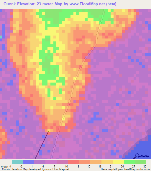 Ouonk,Senegal Elevation Map