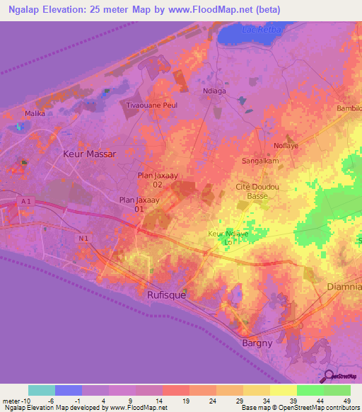 Ngalap,Senegal Elevation Map