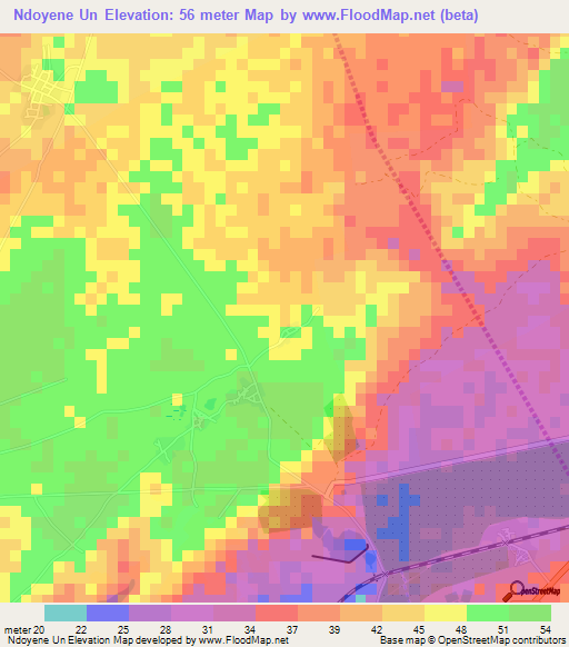 Ndoyene Un,Senegal Elevation Map