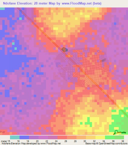 Ndofane,Senegal Elevation Map