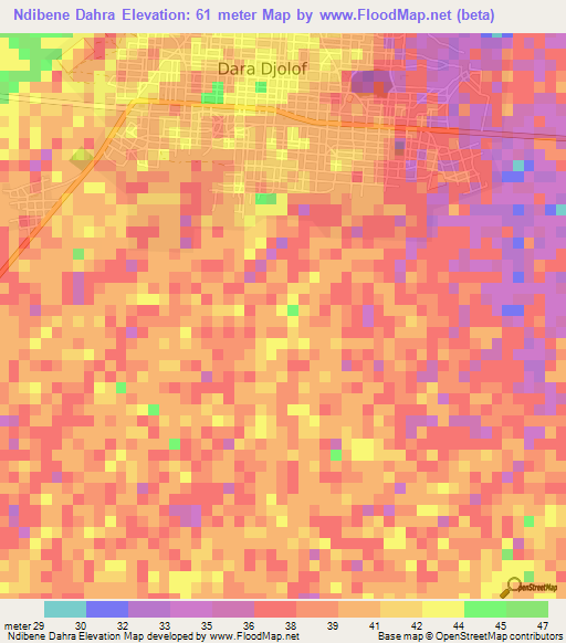 Ndibene Dahra,Senegal Elevation Map