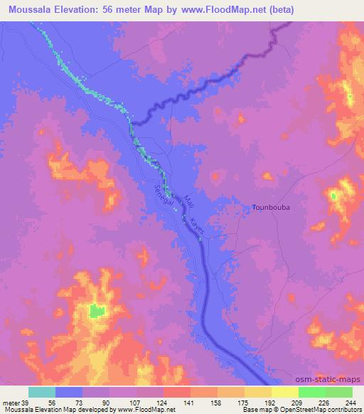 Moussala,Mali Elevation Map