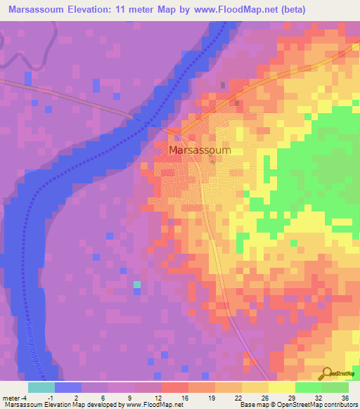 Marsassoum,Senegal Elevation Map