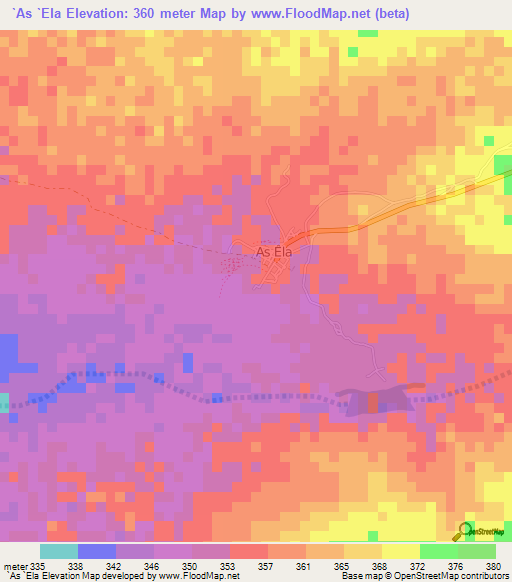 `As `Ela,Djibouti Elevation Map