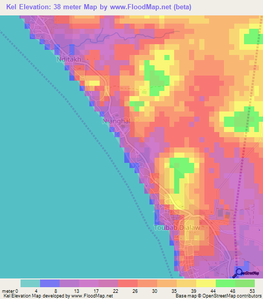 Kel,Senegal Elevation Map