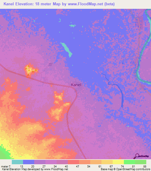 Kanel,Senegal Elevation Map