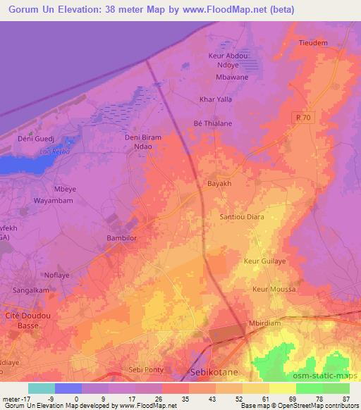Gorum Un,Senegal Elevation Map