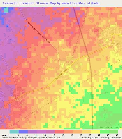 Gorum Un,Senegal Elevation Map