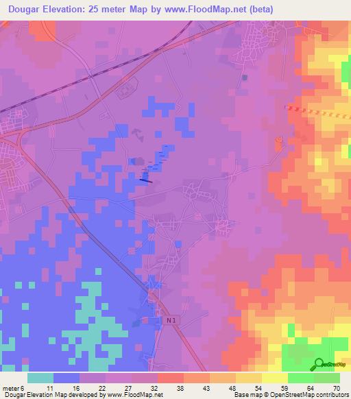 Dougar,Senegal Elevation Map