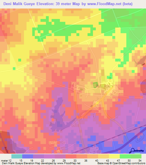 Deni Malik Gueye,Senegal Elevation Map