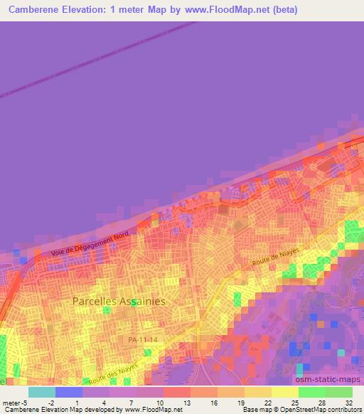 Camberene,Senegal Elevation Map