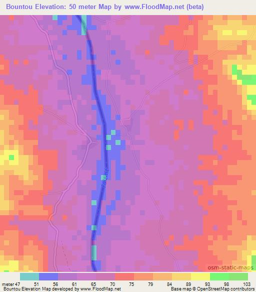 Bountou,Mali Elevation Map