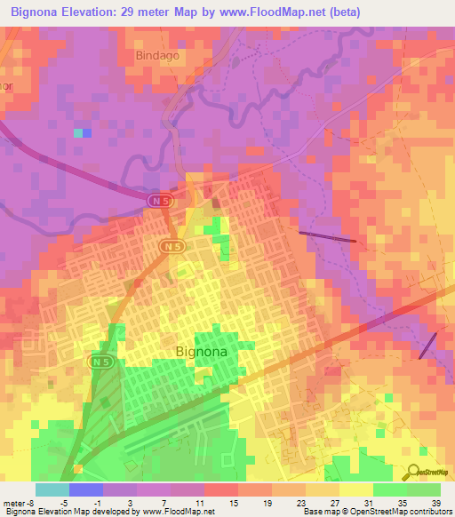 Bignona,Senegal Elevation Map