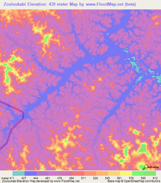 Zouloukabi,Congo (Brazzaville) Elevation Map