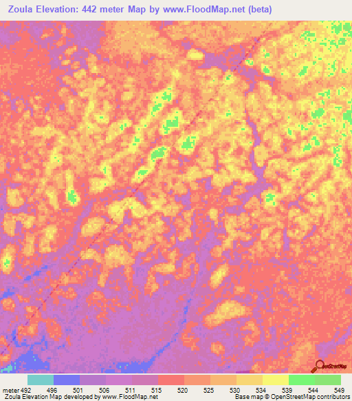 Zoula,Congo (Brazzaville) Elevation Map