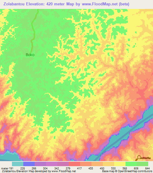 Zolabantou,Congo (Brazzaville) Elevation Map
