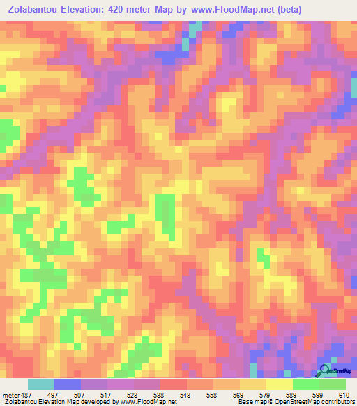 Zolabantou,Congo (Brazzaville) Elevation Map