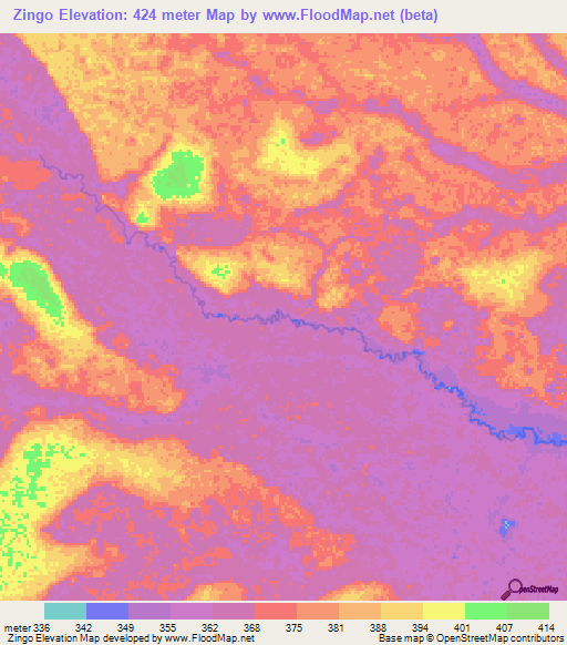 Zingo,Congo (Brazzaville) Elevation Map