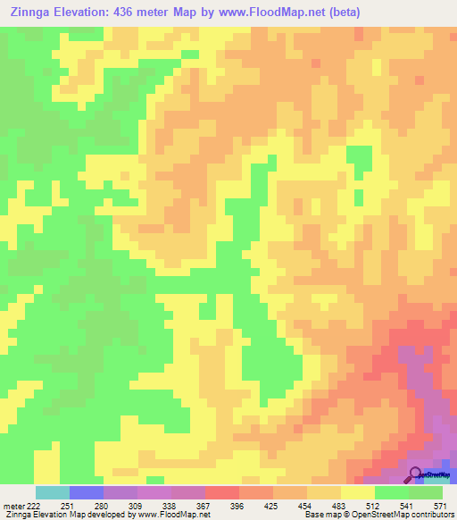 Zinnga,Congo (Brazzaville) Elevation Map